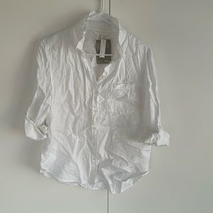 H&M Linen white button down shirt NWT
